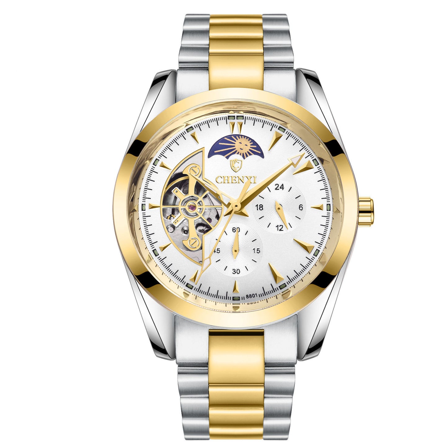 Shiavor Business Watch – Men's Luxury Quartz with Moon Phase & Altimeter