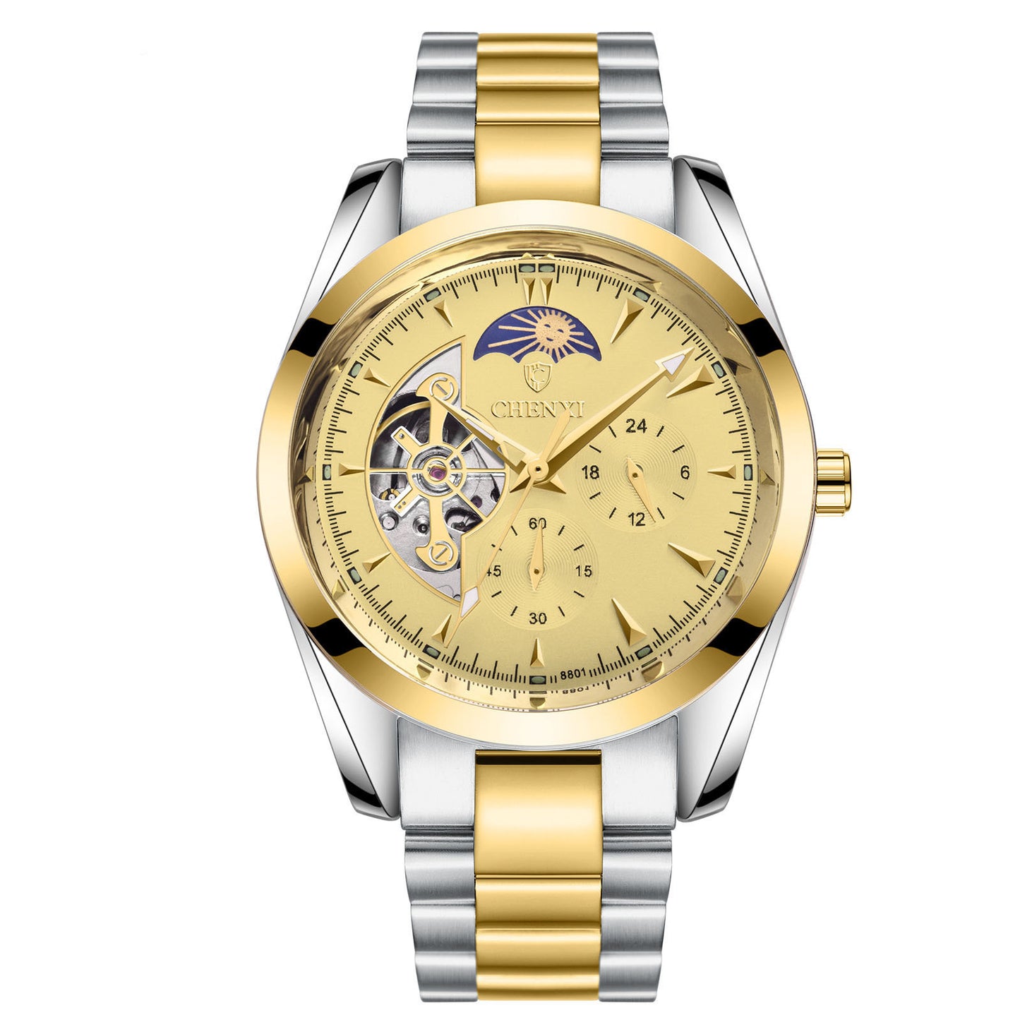 Shiavor Business Watch – Men's Luxury Quartz with Moon Phase & Altimeter