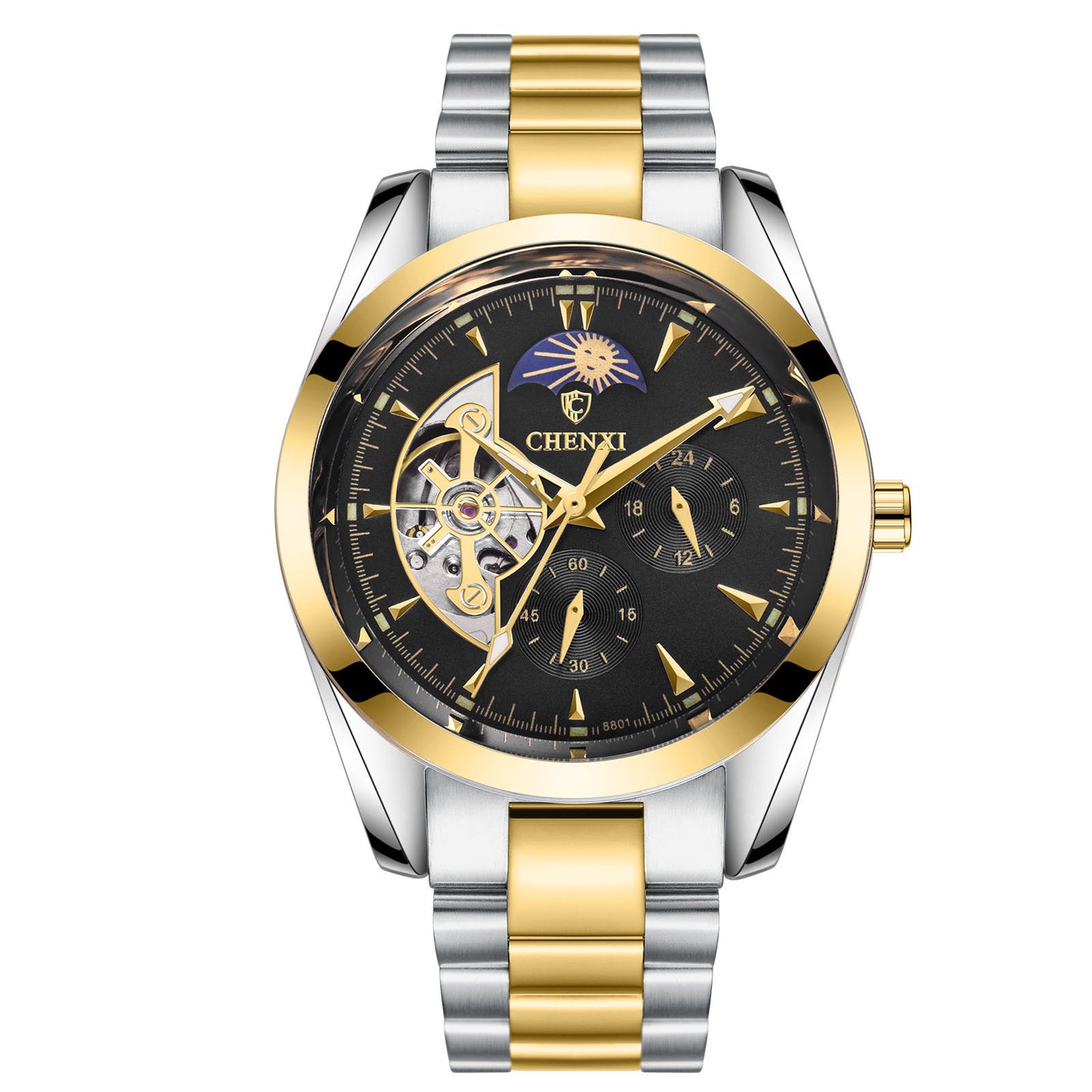 Shiavor Business Watch – Men's Luxury Quartz with Moon Phase & Altimeter