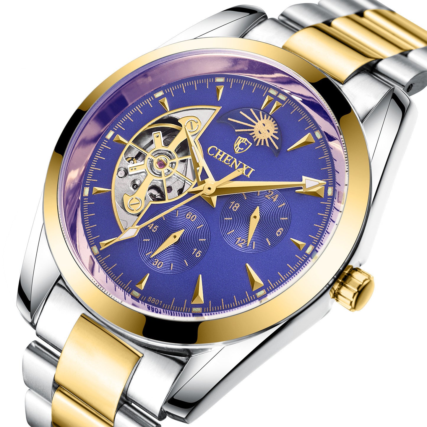 Shiavor Business Watch – Men's Luxury Quartz with Moon Phase & Altimeter