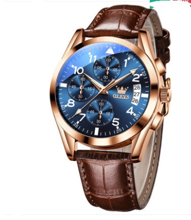 OLEVS Waterproof Quartz Watch – Luminous Luxury Timepiece for Men UK