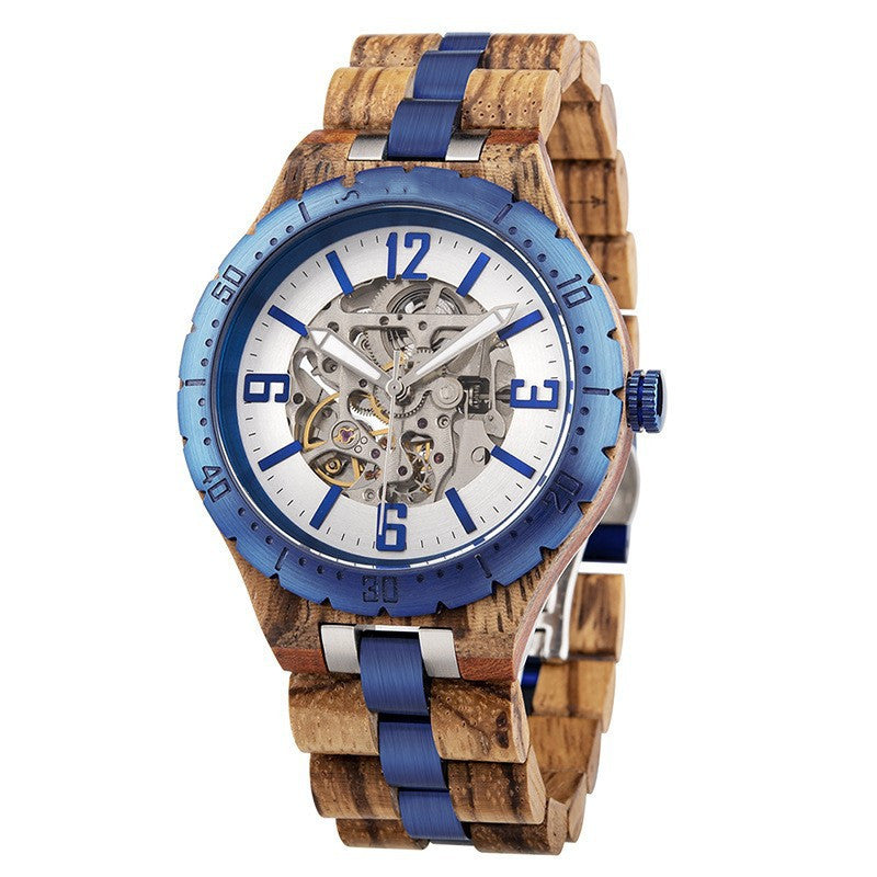 Shiavor Wooden Automatic Watch - Luxury Skeleton Timepiece for Men UK
