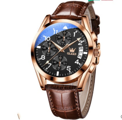 OLEVS Waterproof Quartz Watch – Luminous Luxury Timepiece for Men UK